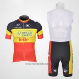 2011 Abbigliamento Ciclismo Omega Pharma Lotto Campione Belga Manica Corta e Salopette