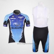 2011 Abbigliamento Ciclismo Subaru Celeste e Nero Manica Corta e Salopette