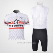 2011 Abbigliamento Ciclismo Trek Bianco Manica Corta e Salopette