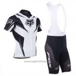 2013 Abbigliamento Ciclismo Fox Bianco e Nero Manica Corta e Salopette