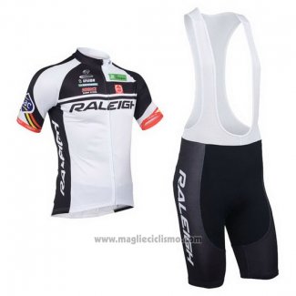 2013 Abbigliamento Ciclismo Raleigh Bianco e Nero Manica Corta e Salopette