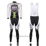 2013 Abbigliamento Ciclismo Rock Racing Nero e Verde Manica Lunga e Salopette