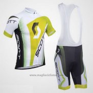 2013 Abbigliamento Ciclismo Scott Bianco e Giallo Manica Corta e Salopette