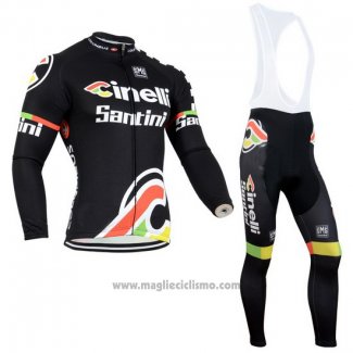 2014 Abbigliamento Ciclismo Cinelli Santini Nero Manica Lunga e Salopette