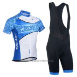 2014 Abbigliamento Ciclismo Monton Celeste e Bianco Manica Corta e Salopette