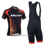 2014 Abbigliamento Ciclismo Monton Rosso e Arancione Manica Corta e Salopette