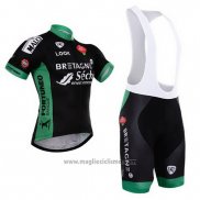 2015 Abbigliamento Ciclismo Seche Nero e Verde Manica Corta e Salopette