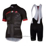 2016 Abbigliamento Ciclismo Castelli Rosso Nero Manica Corta e Salopette