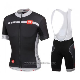 2016 Abbigliamento Ciclismo Ciclismo Castelli Bianco e Nero Manica Corta e Salopette