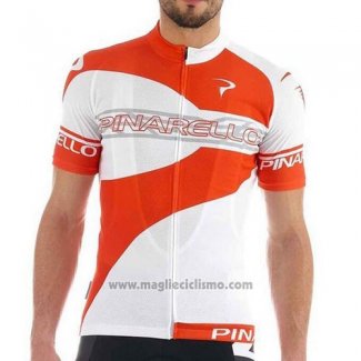 2016 Abbigliamento Ciclismo Pinarello Bianco e Arancione Manica Corta e Salopette