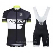 2016 Abbigliamento Ciclismo Santini Giallo e Nero Manica Corta e Salopette