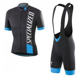 2016 Abbigliamento Ciclismo Specialized Nero Bianco Blu Manica Corta e Salopette