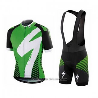 2016 Abbigliamento Ciclismo Specialized Verde Manica Corta e Salopette