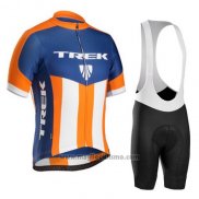 2016 Abbigliamento Ciclismo Trek Bontrager Blu e Arancione Manica Corta e Salopette