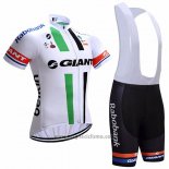 2017 Abbigliamento Ciclismo Giant Bianco Manica Corta e Salopette