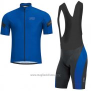 2017 Abbigliamento Ciclismo Gore Bike Wear Power Blu Manica Corta e Salopette