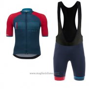 2017 Abbigliamento Ciclismo Nimes Vuelta Espana Blu e Rosso Manica Corta e Salopette