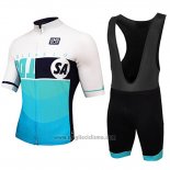 2017 Abbigliamento Ciclismo Santini Celeste Manica Corta e Salopette