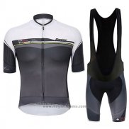 2017 Abbigliamento Ciclismo Santini Sleek Bianco e Grigio Manica Corta e Salopette