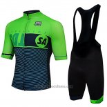 2017 Abbigliamento Ciclismo Santini Verde Manica Corta e Salopette