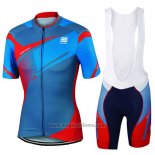 2017 Abbigliamento Ciclismo Sportful Blu Manica Corta e Salopette