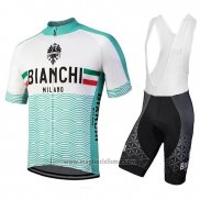 2018 Abbigliamento Ciclismo Bianchi Attone Bianco e Verde Manica Corta e Salopette