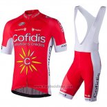 2018 Abbigliamento Ciclismo Confidis Rosso Manica Corta e Salopette