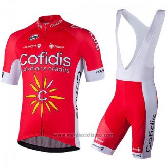 2018 Abbigliamento Ciclismo Confidis Rosso Manica Corta e Salopette