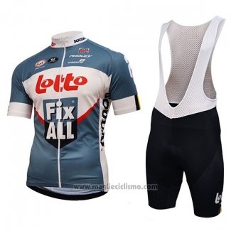 2018 Abbigliamento Ciclismo Lotto Fix All Bianco Blu Manica Corta e Salopette