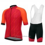 2018 Abbigliamento Ciclismo Santini Ace Rosso Manica Corta e Salopette