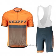 2018 Abbigliamento Ciclismo Scott RC Nero Arancione Manica Corta e Salopette