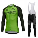 2018 Abbigliamento Ciclismo Waowdeals Verde e Nero Manica Lunga e Salopette