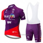 2019 Abbigliamento Ciclismo Burgos BH Viola Rosso Manica Corta e Salopette