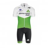 2019 Abbigliamento Ciclismo Dimension Data Verde Bianco Manica Corta e Salopette