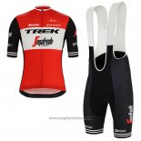 2019 Abbigliamento Ciclismo Trek Segafredo Rosso Bianco Manica Corta e Salopette