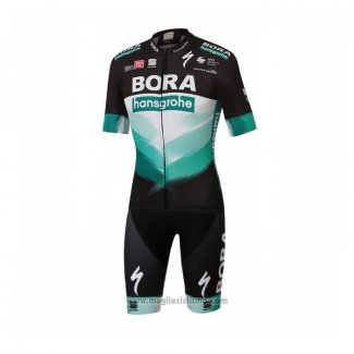 2020 Abbigliamento Ciclismo Bora-Hansgrone Nero Verde Manica Corta e Salopette