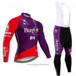 2020 Abbigliamento Ciclismo Burgos BH Viola Rosso Manica Lunga e Salopette