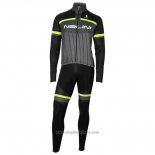 2020 Abbigliamento Ciclismo Nalini Nero Grigio Giallo Manica Lunga e Salopette