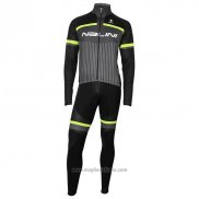 2020 Abbigliamento Ciclismo Nalini Nero Grigio Giallo Manica Lunga e Salopette