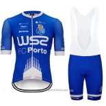 2020 Abbigliamento Ciclismo W52-FC Porto Blu Bianco Manica Corta e Salopette