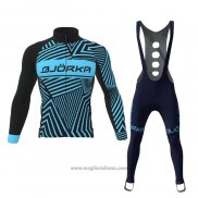 2021 Abbigliamento Ciclismo Bjorka Blu Manica Lunga e Salopette