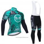 2021 Abbigliamento Ciclismo Vital Concept-BB Hotels Verde Manica Lunga e Salopette