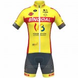 2021 Abbigliamento Ciclismo Wallonie Bruxelles Giallo Manica Corta e Salopette