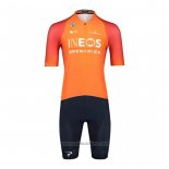 2022 Abbigliamento Ciclismo Ineos Grenadiers Arancione Manica Corta e Salopette
