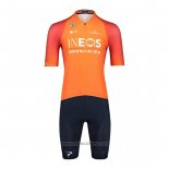 2022 Abbigliamento Ciclismo Ineos Grenadiers Arancione Manica Corta e Salopette