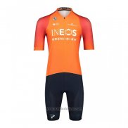 2022 Abbigliamento Ciclismo Ineos Grenadiers Arancione Manica Corta e Salopette