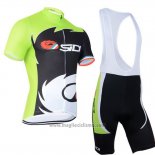 2014 Abbigliamento Ciclismo Castelli SIDI Nero e Verde Manica Corta e Salopette