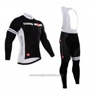 2015 Abbigliamento Ciclismo Castelli Scuro Nero Manica Lunga e Salopette