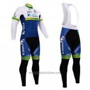 2015 Abbigliamento Ciclismo Orica GreenEDGE Bianco e Blu Manica Lunga e Salopette