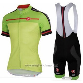 2016 Abbigliamento Ciclismo Castelli Giallo e Verde Manica Corta e Salopette